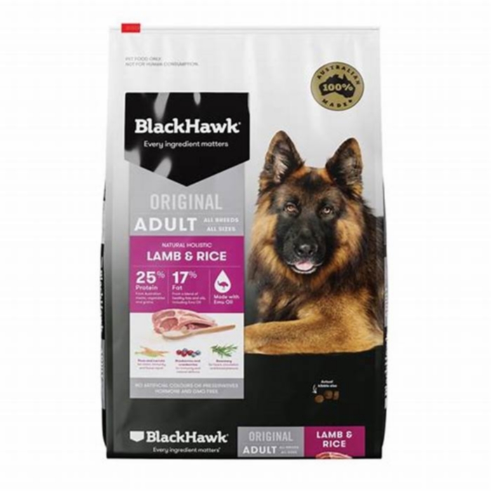 How much Black Hawk dog food do I feed my dog